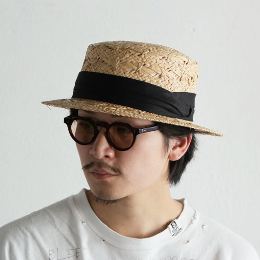 RAFFIA BOATER HAT