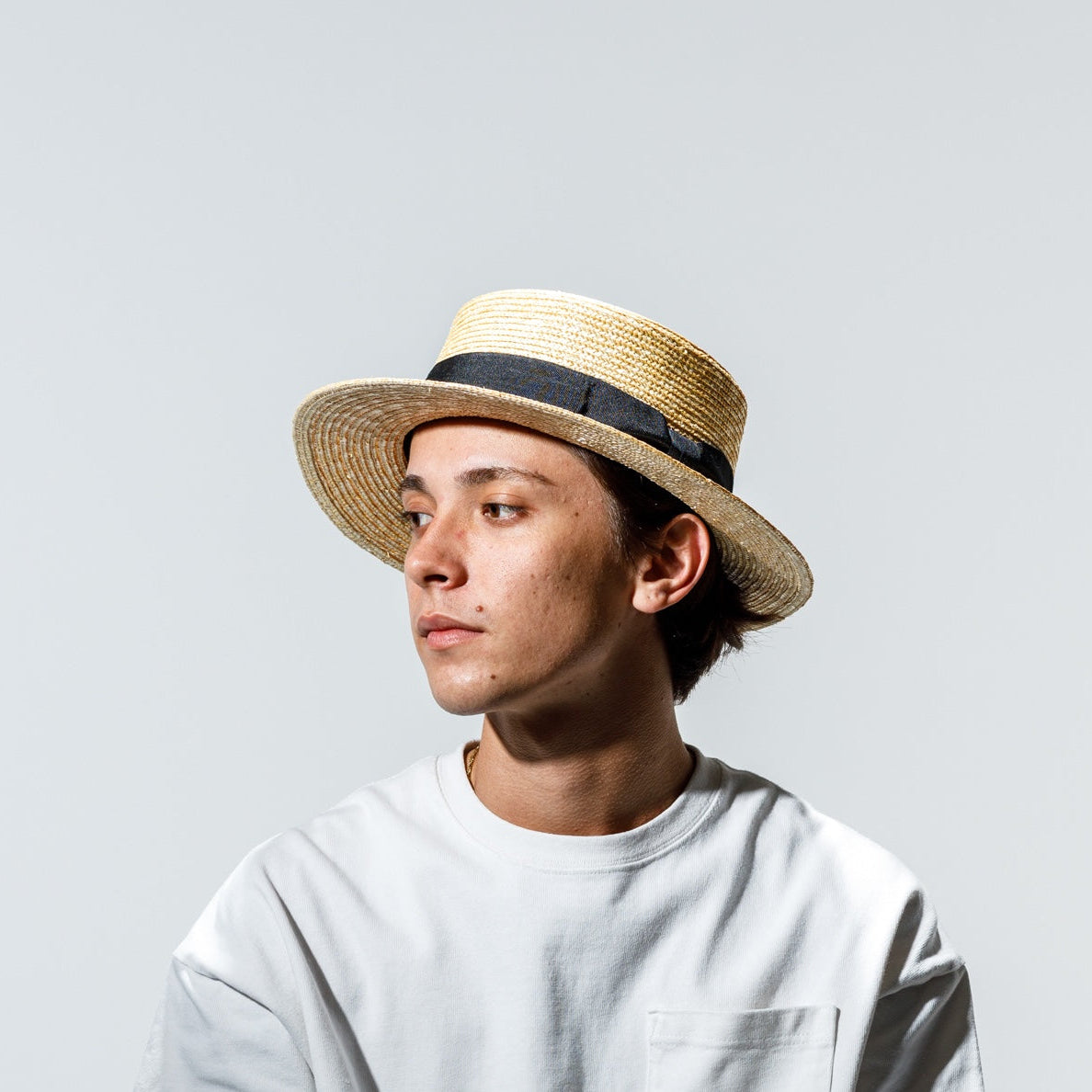 STRAW BOATER HAT -women-