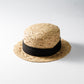 RAFFIA BOATER HAT