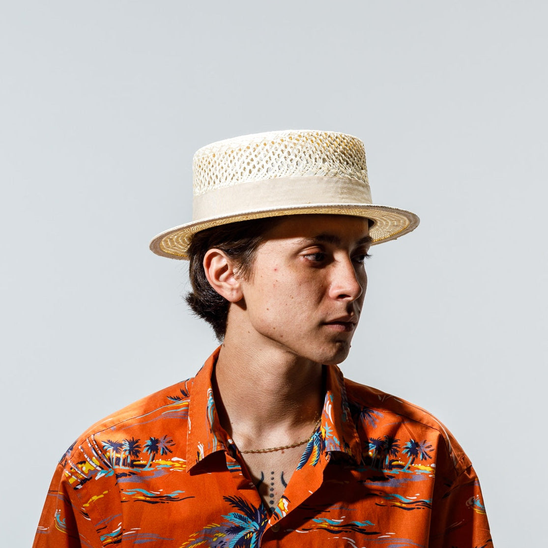 JUTE BOATER HAT ジュート ボーターハット｜メンズ ストローハット 夏