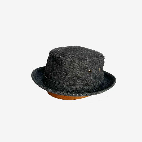 DENIM PORK PIE -BLACK-