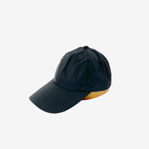 NYLON LONG BRIM CAP -BLACK-