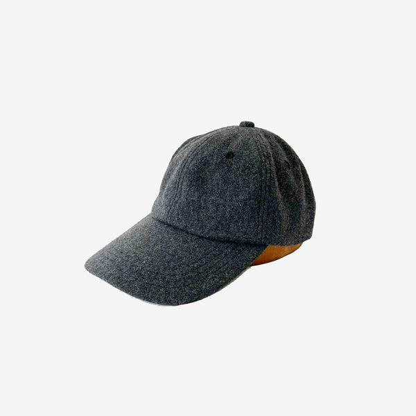 WOOL LONG BRIM CAP -BLACK-