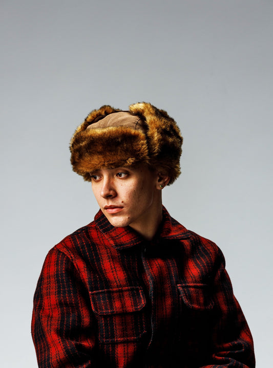 FAKE SUEDE FLIGHT CAP