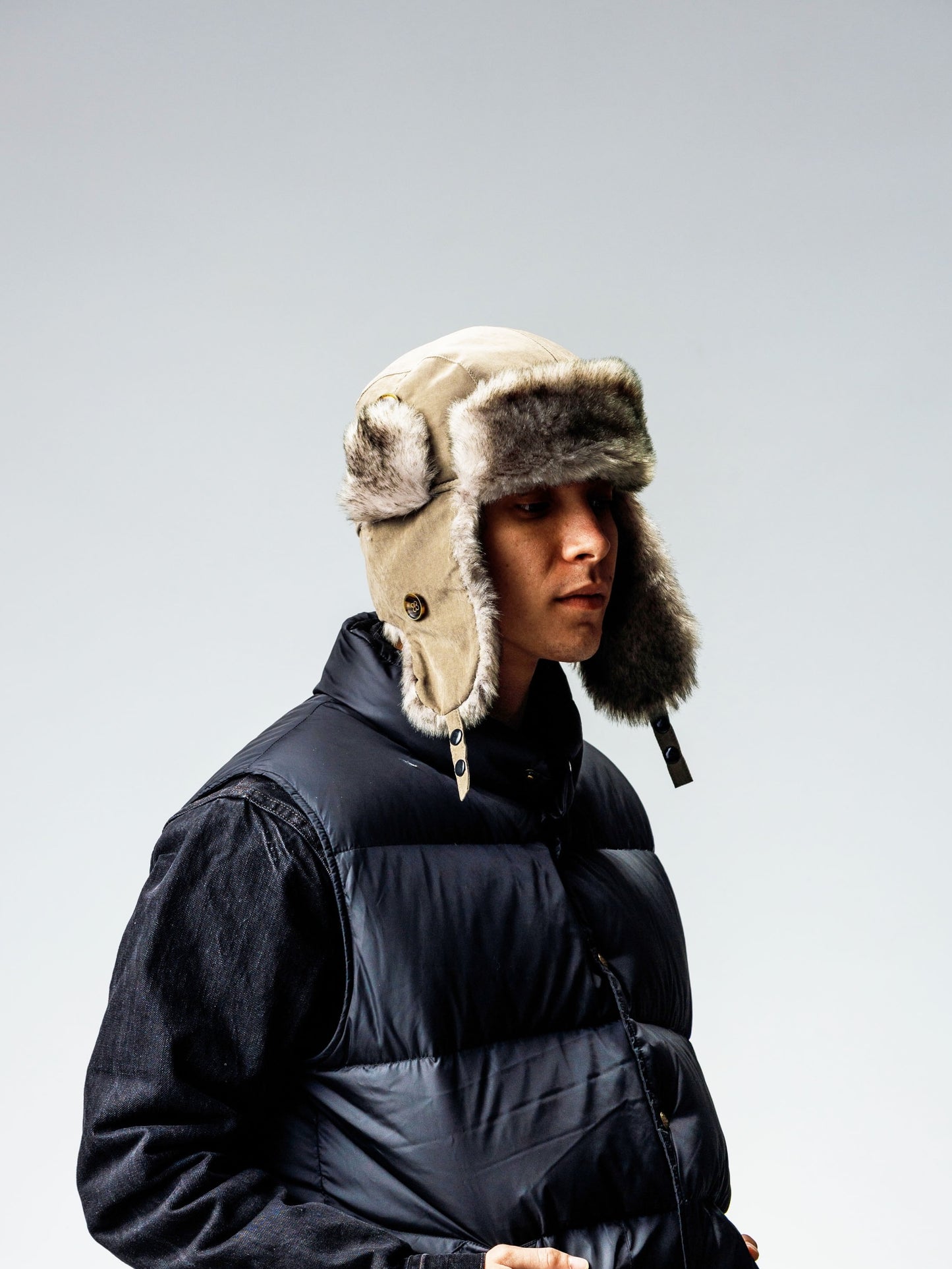 FAKE SUEDE FLIGHT CAP