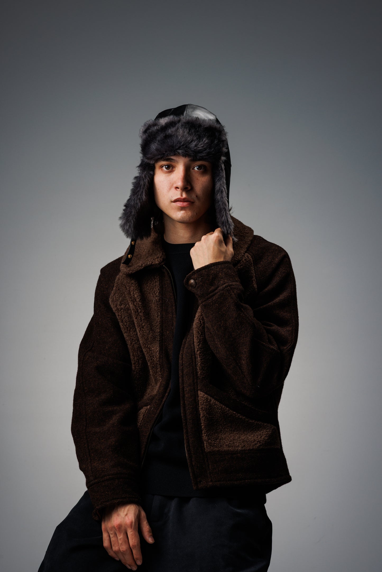 LAMB LEATHER  FLIGHT CAP